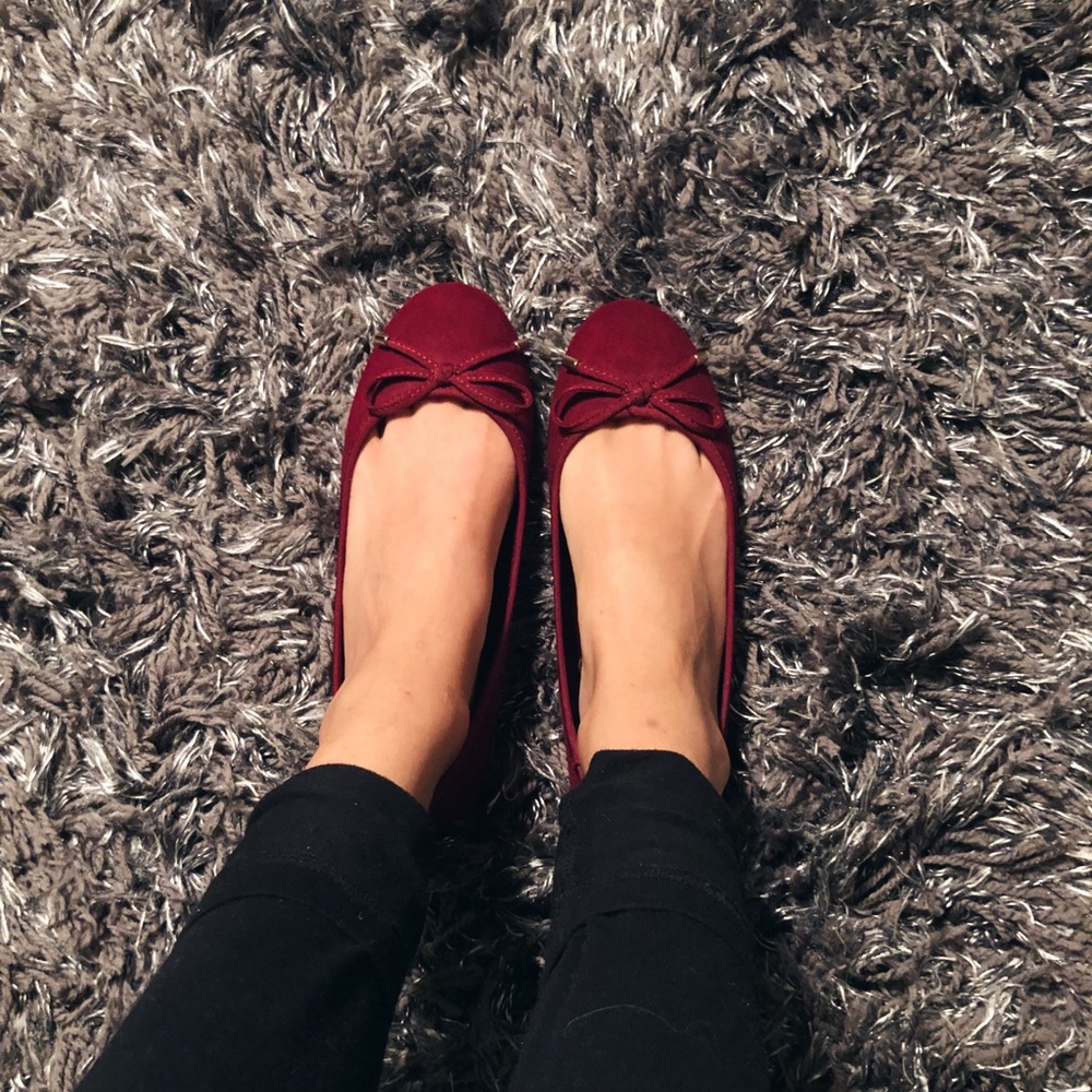 Maroon ballet flats